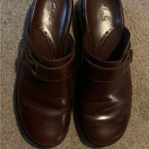 Brown Leather Clogs (Mules)